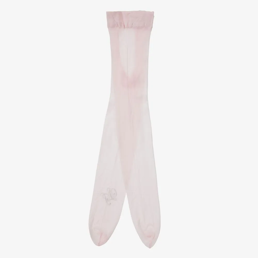 Teen Girls Pink Logo Tights