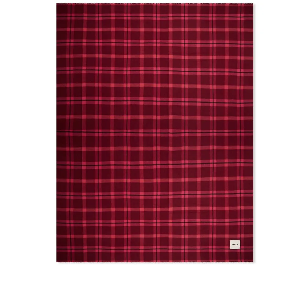 Tekla Fabrics Tartan Fine Merino BlanketWine Red