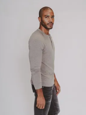 The Normal Brand Puremeso Raglan Henley In Taupe