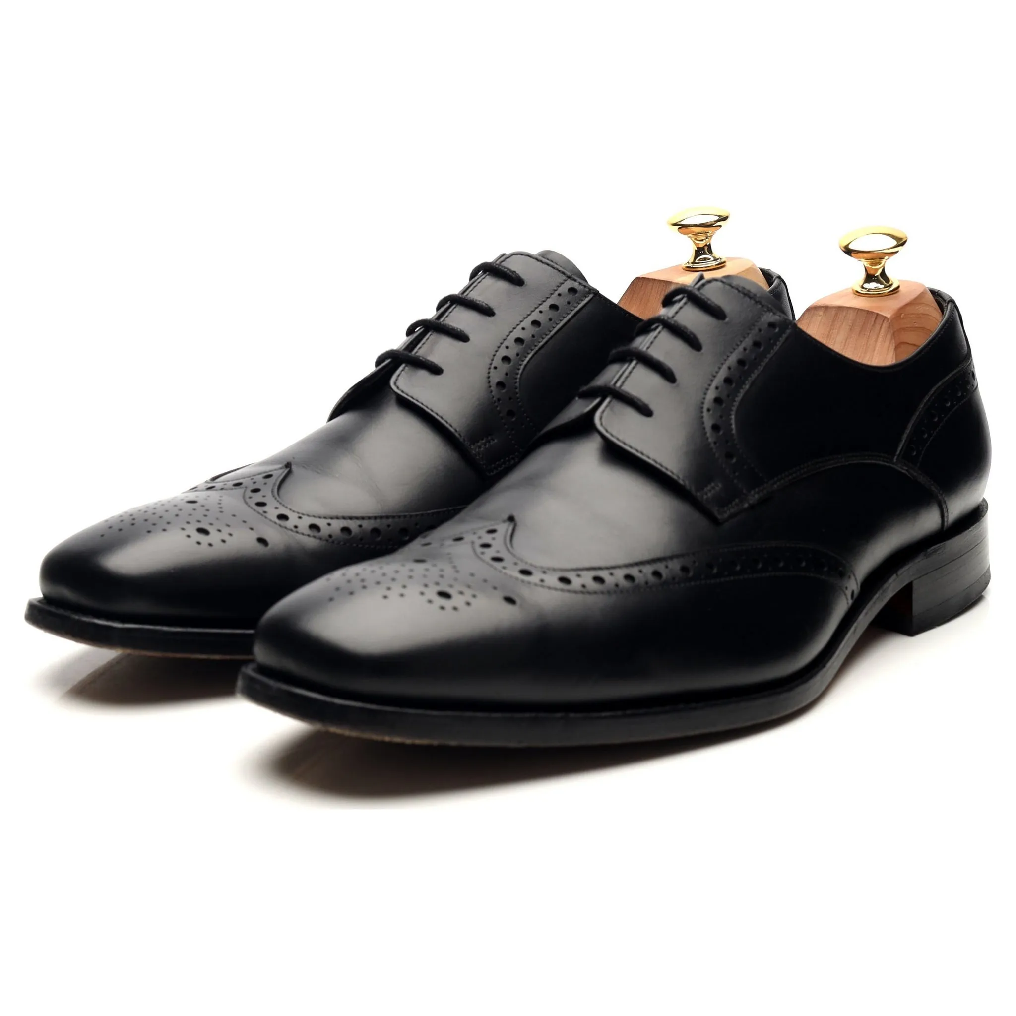 'Toddington' Black Leather Derby Brogues UK 10.5 G