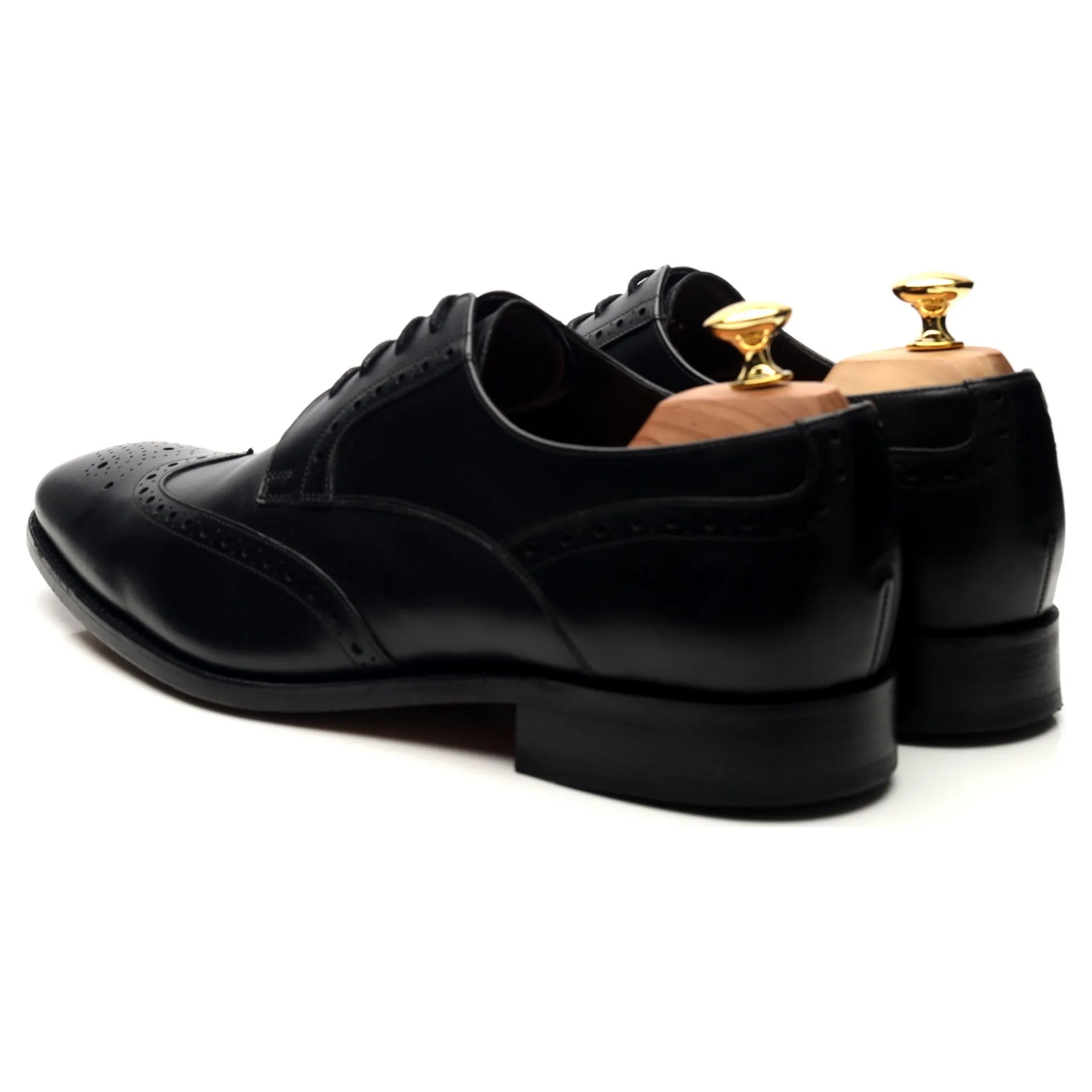 'Toddington' Black Leather Derby Brogues UK 10.5 G