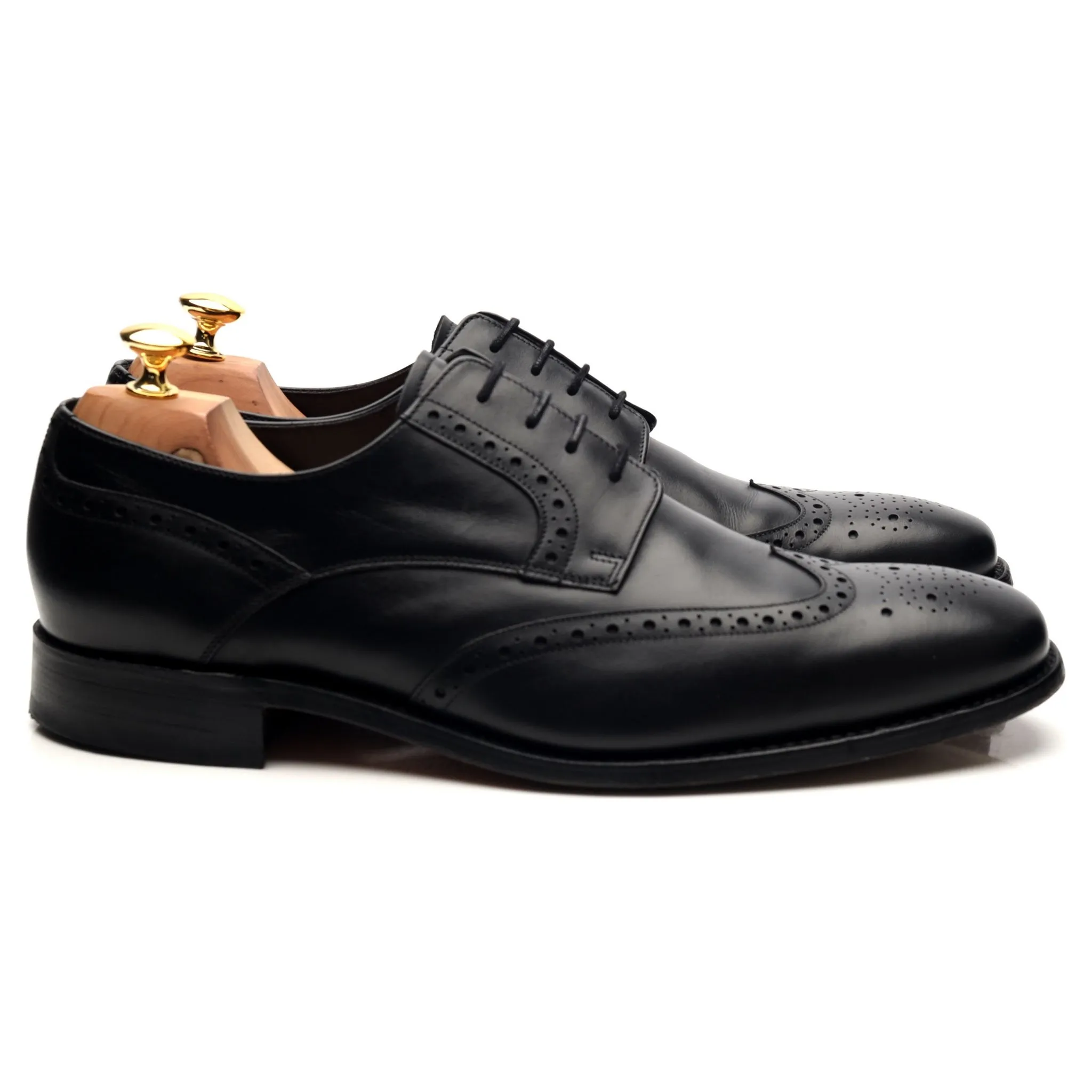 'Toddington' Black Leather Derby Brogues UK 10.5 G