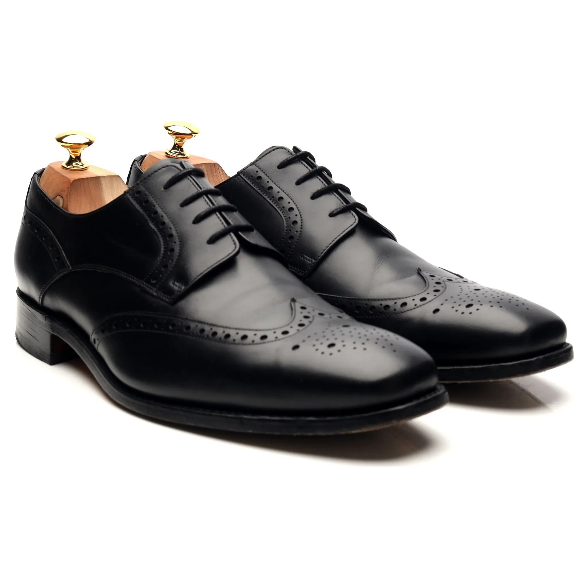 'Toddington' Black Leather Derby Brogues UK 10.5 G