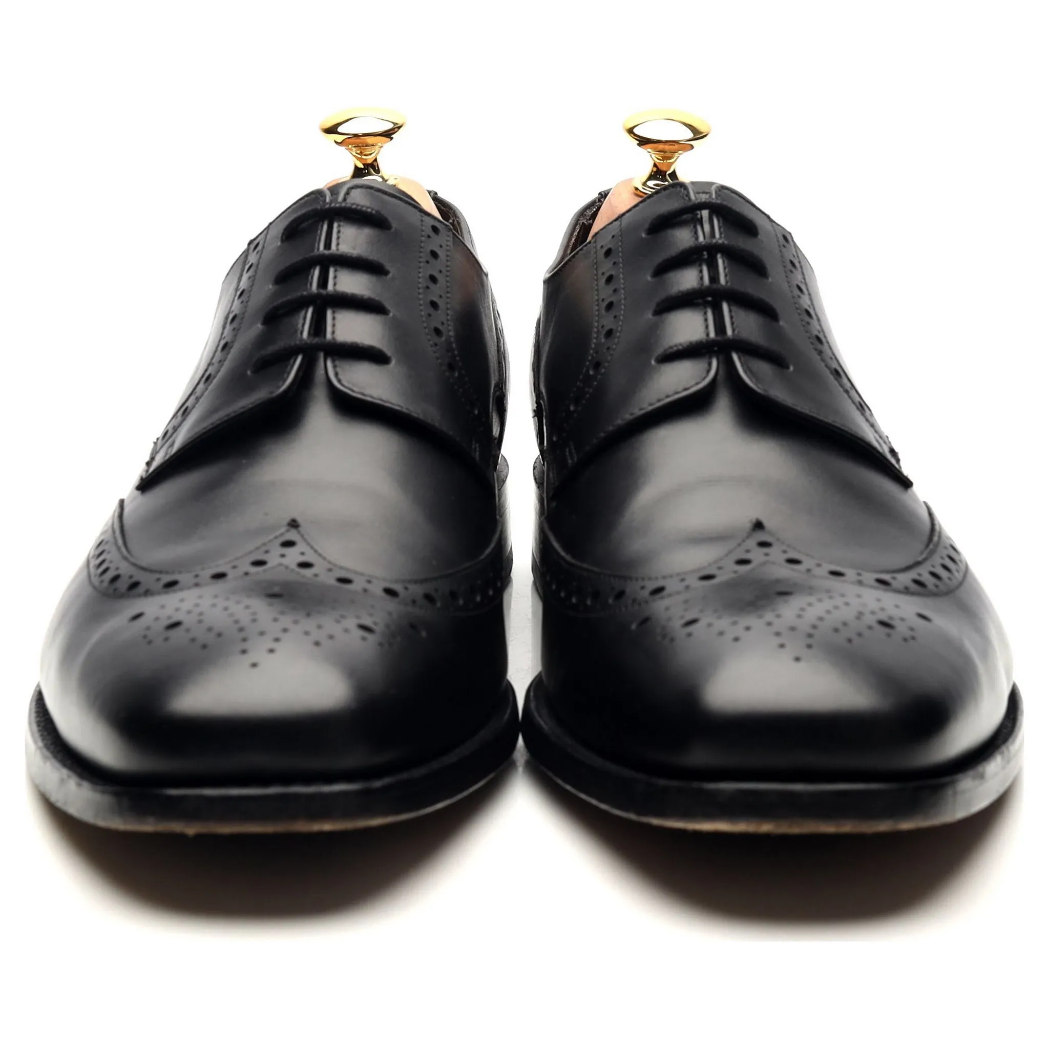 'Toddington' Black Leather Derby Brogues UK 10.5 G