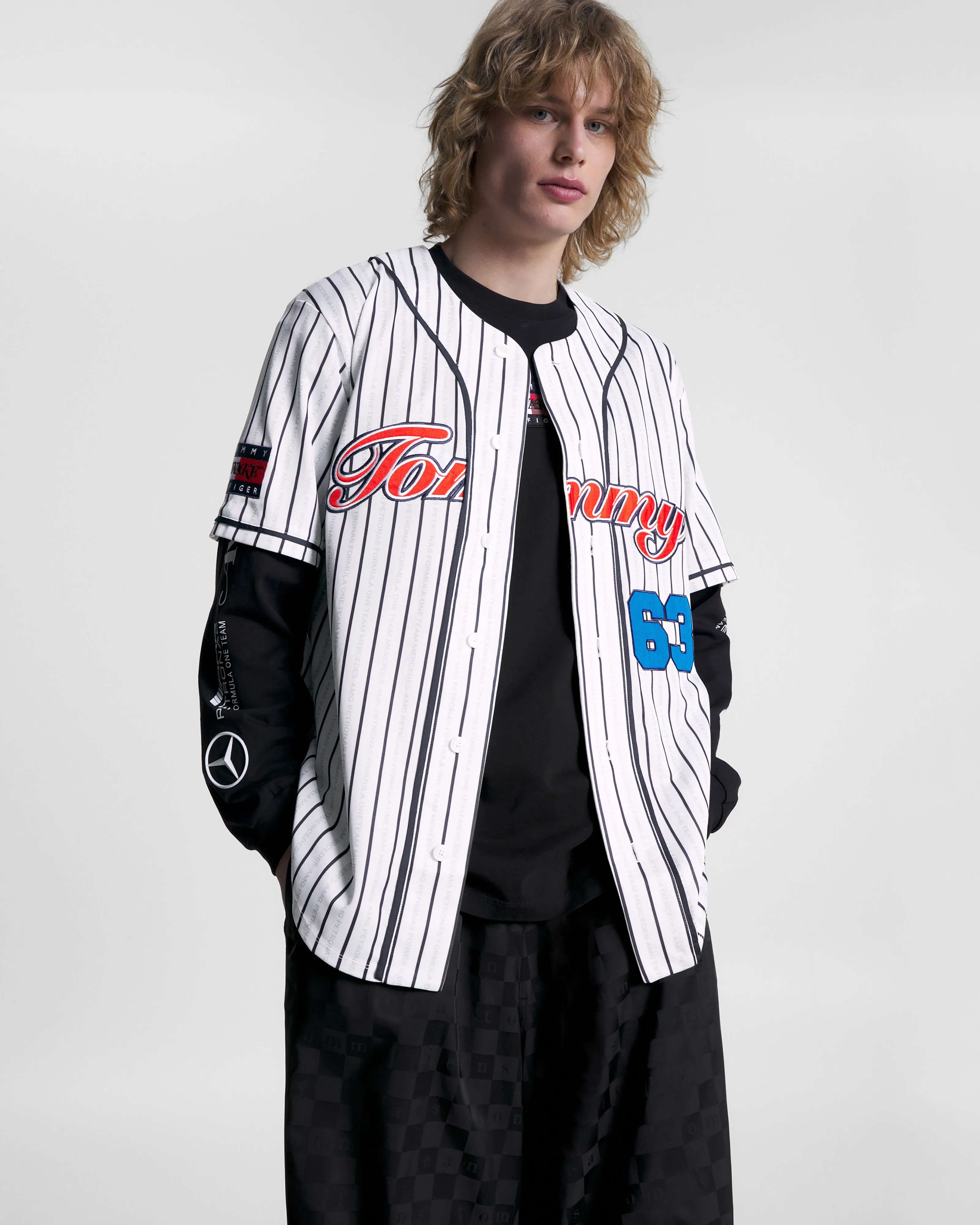 Tommy x Mercedes-AMG F1 x Awake NY Baseball Jersey White/Desert 63