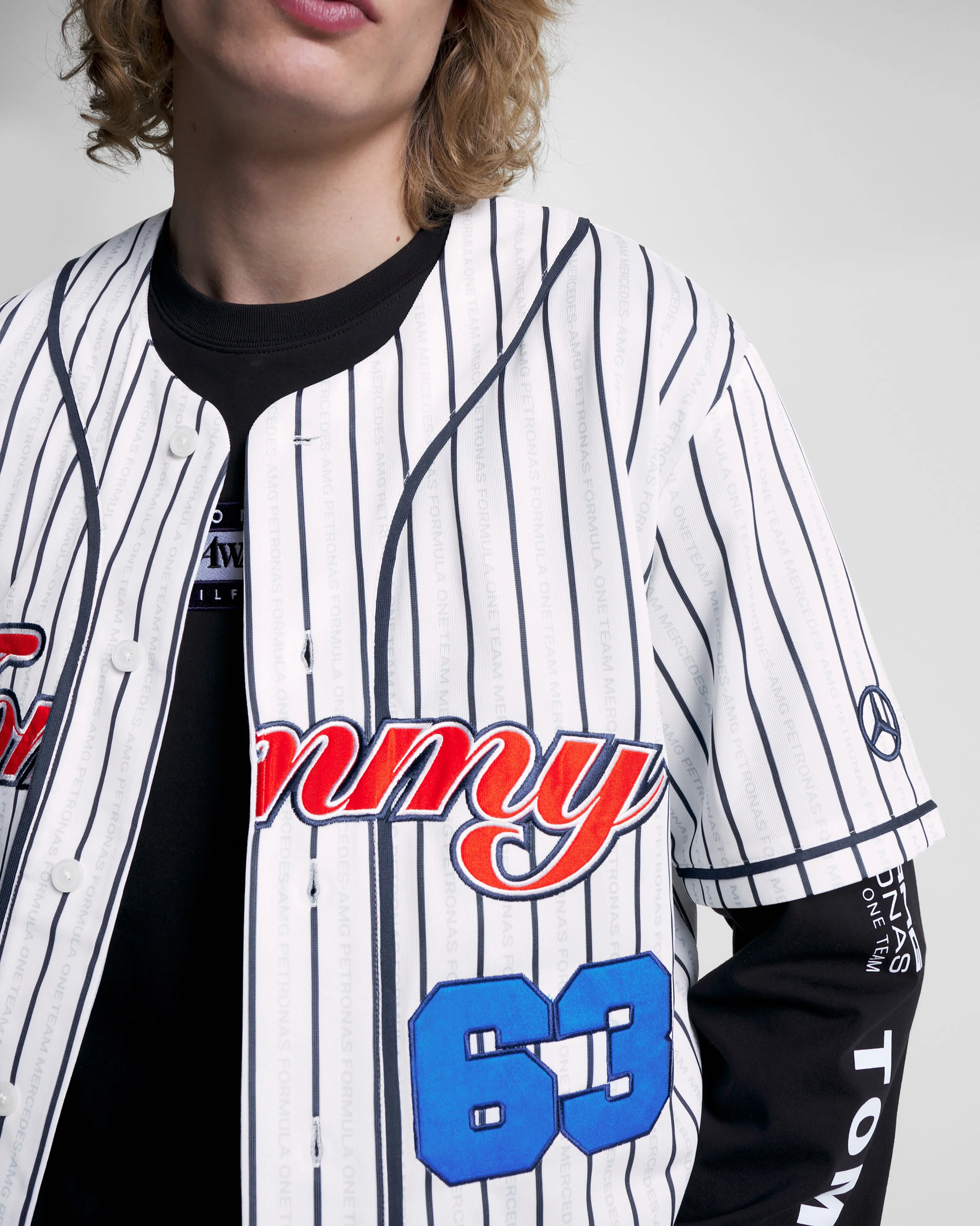 Tommy x Mercedes-AMG F1 x Awake NY Baseball Jersey White/Desert 63