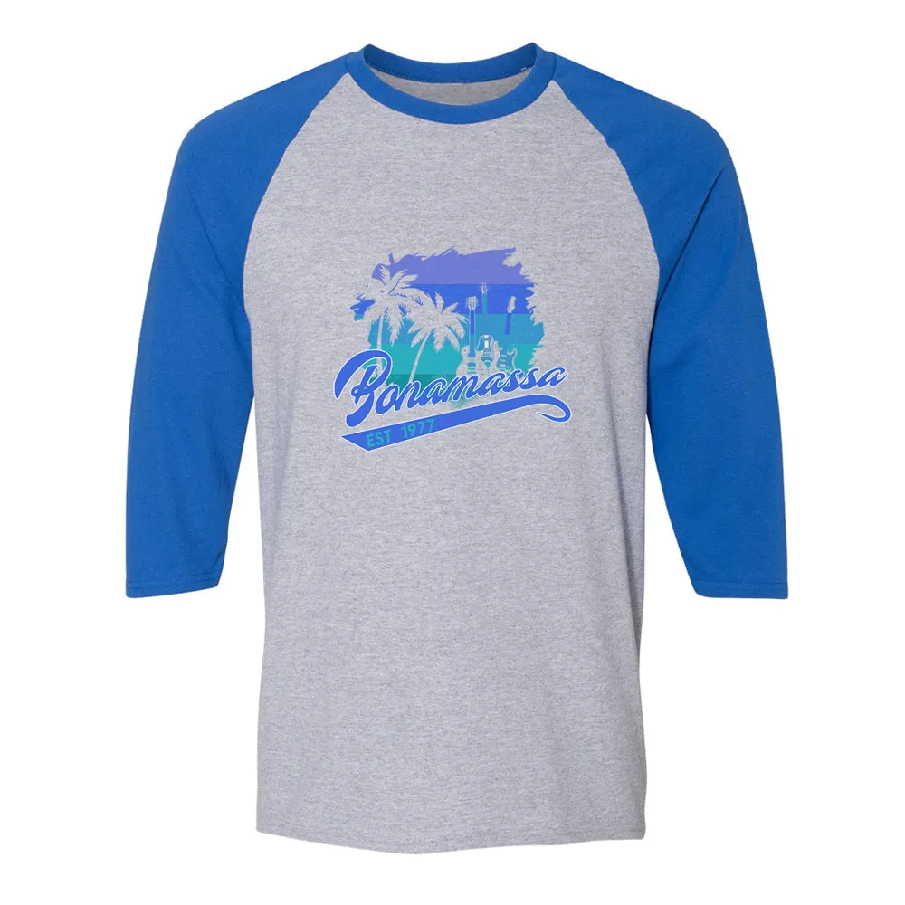 Tropical Blues Raglan 3/4 Sleeve T-Shirt (Unisex)