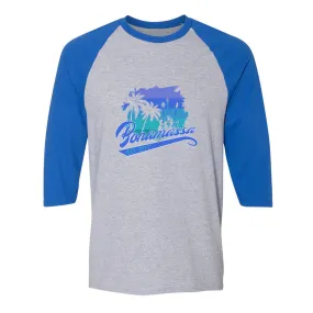 Tropical Blues Raglan 3/4 Sleeve T-Shirt (Unisex)