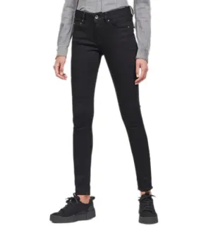 Vaqueros de mujer G-Star RAW Midge Zip pantalones pitillo modernos D05281-B964-A810 negro