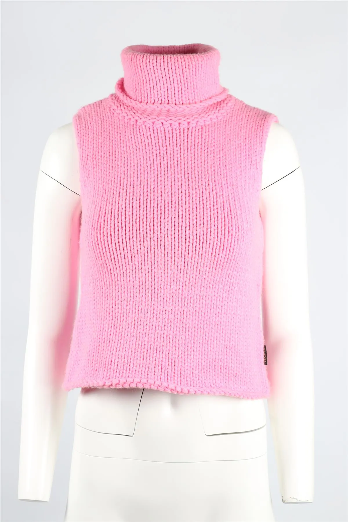 VERSACE JEANS COUTURE PINK VINTAGE WOOL BLEND TURTLENECK TOP MEDIUM