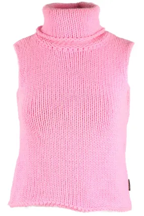 VERSACE JEANS COUTURE PINK VINTAGE WOOL BLEND TURTLENECK TOP MEDIUM