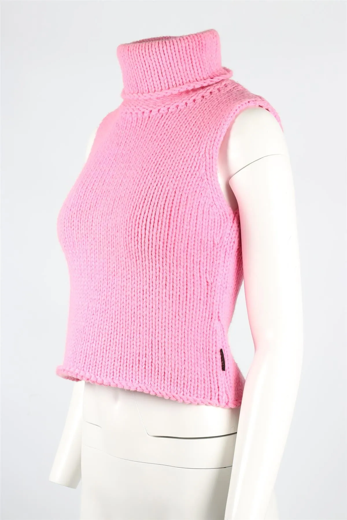 VERSACE JEANS COUTURE PINK VINTAGE WOOL BLEND TURTLENECK TOP MEDIUM