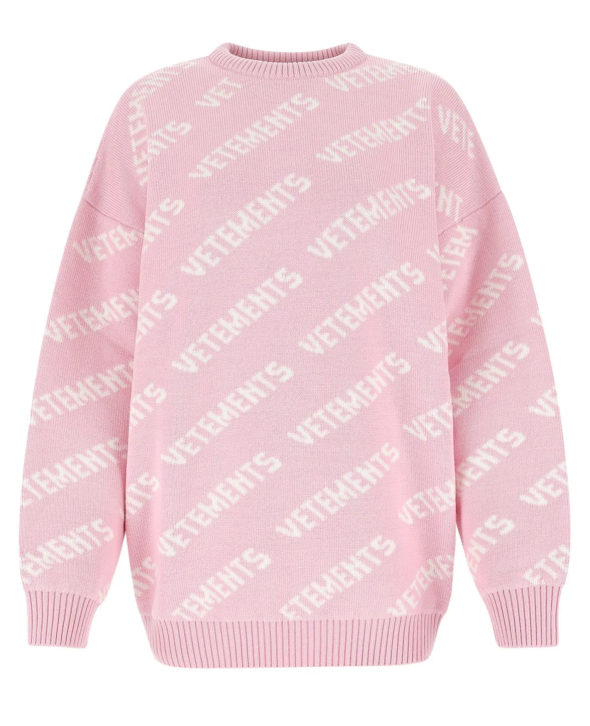 Vetements Allover Logo Intarsia-Knit Jumper