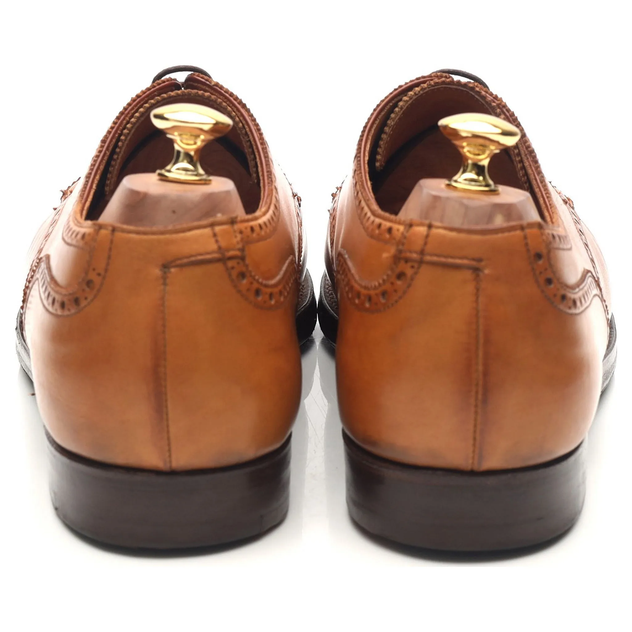 'Wein' Tan Brown Leather Apron Derby Brogues UK 10 E