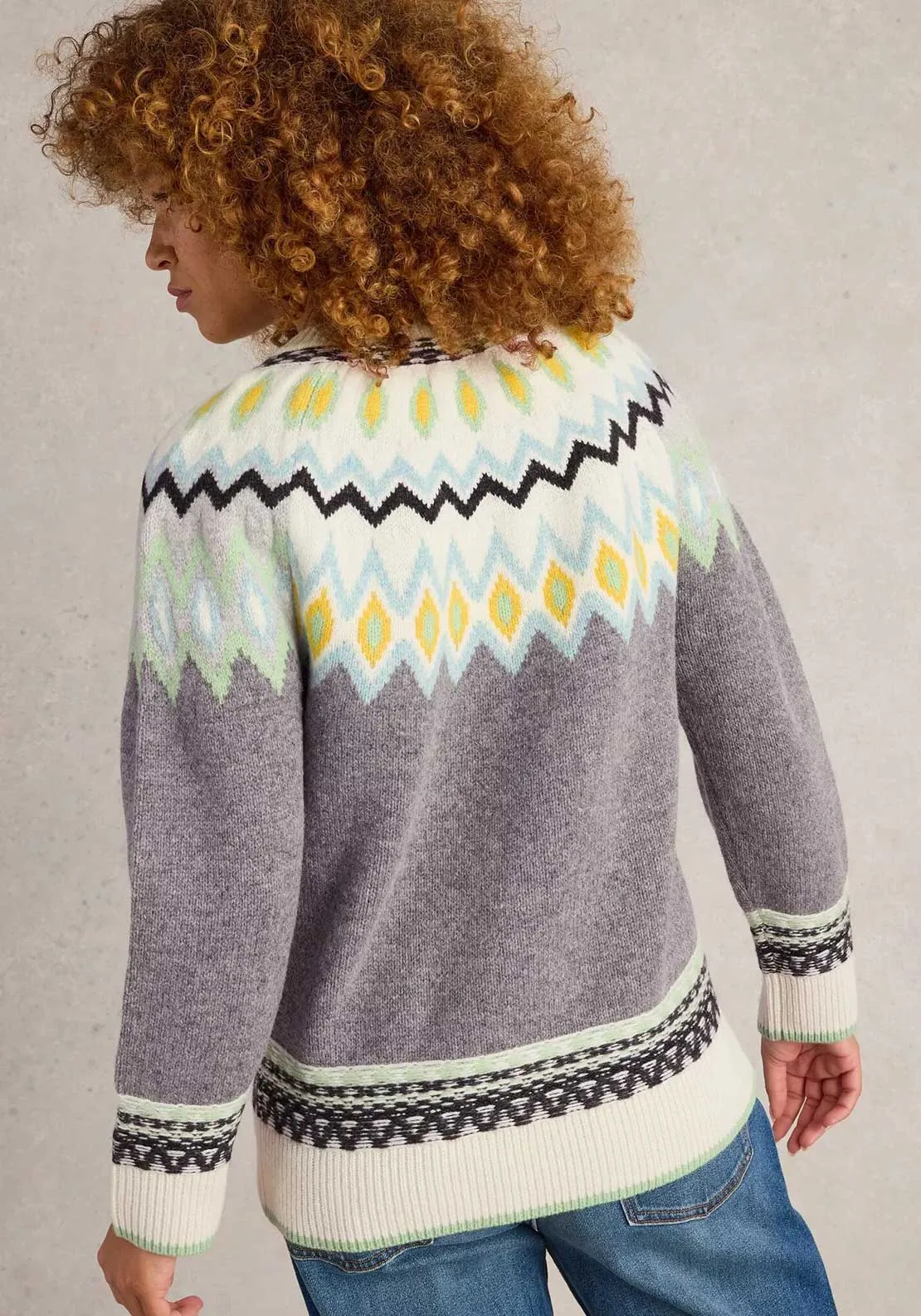 White Stuff Sunset Fairisle Jumper, Grey