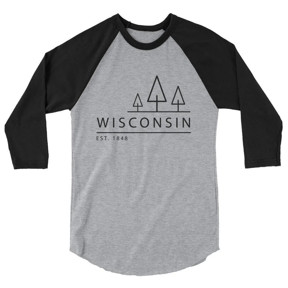 Wisconsin - 3/4 Sleeve Raglan Shirt - Established