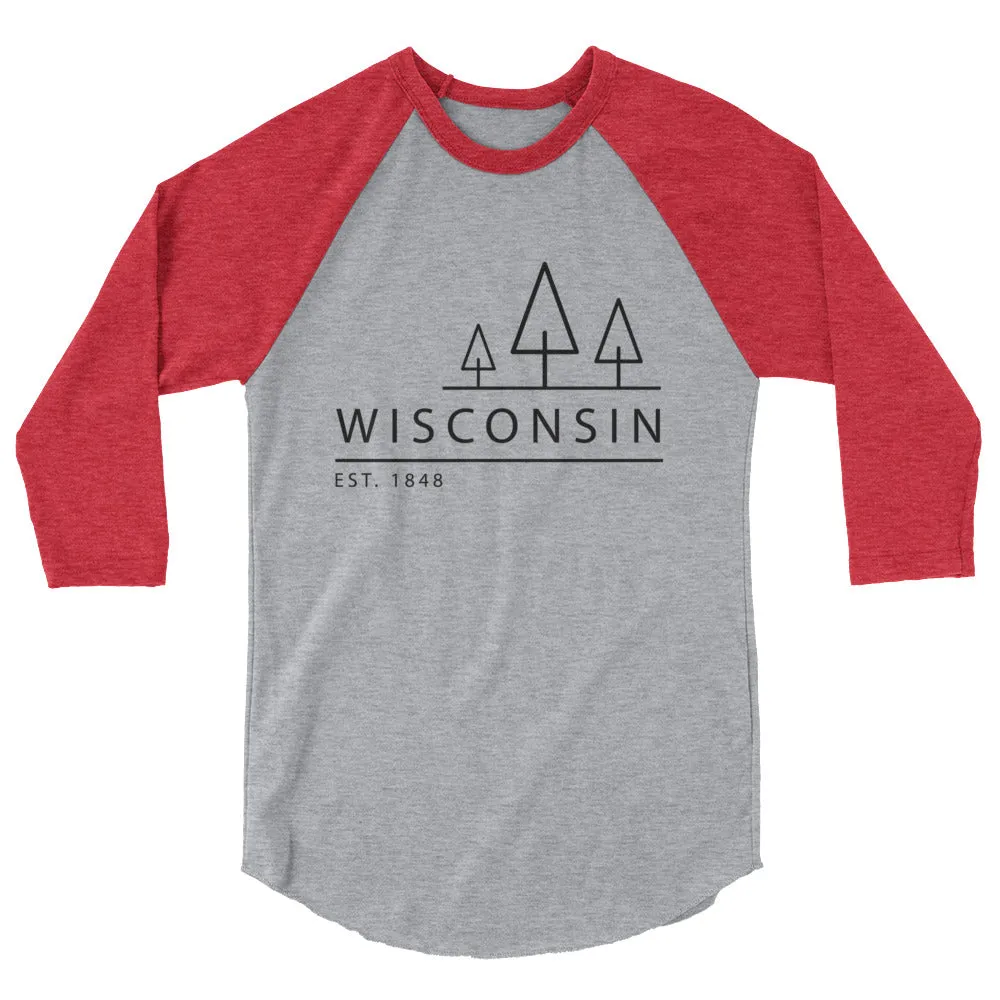 Wisconsin - 3/4 Sleeve Raglan Shirt - Established