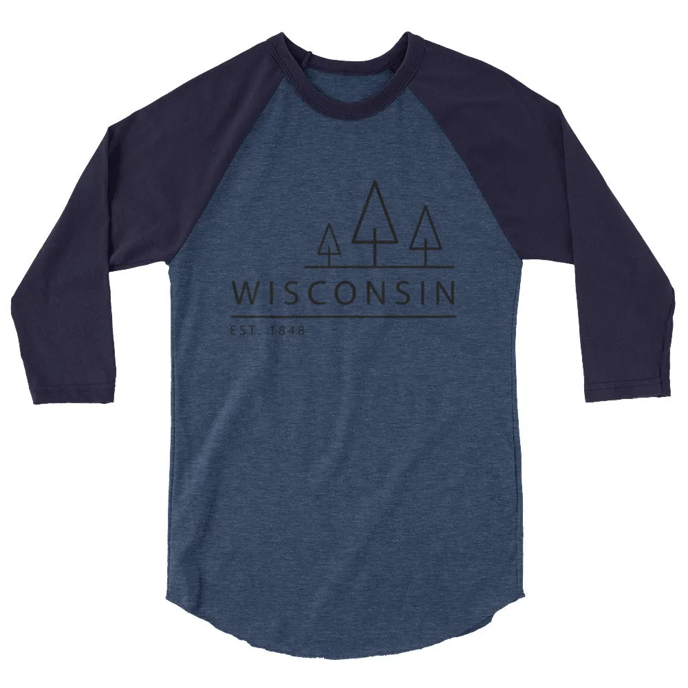 Wisconsin - 3/4 Sleeve Raglan Shirt - Established