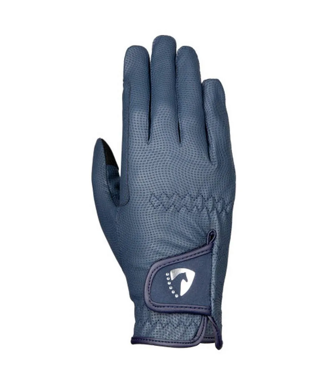 Womens/ladies sparkle riding gloves navy Hy