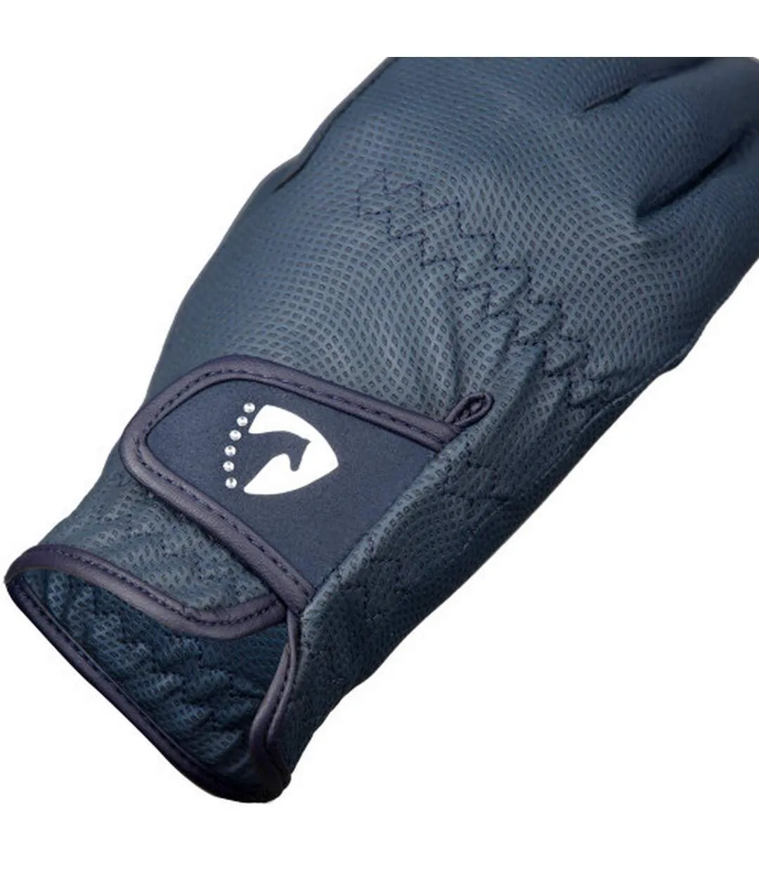 Womens/ladies sparkle riding gloves navy Hy