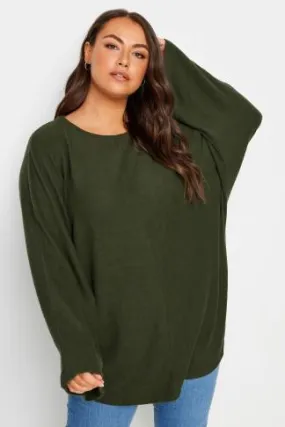 YOURS Curve Green Batwing Jumper