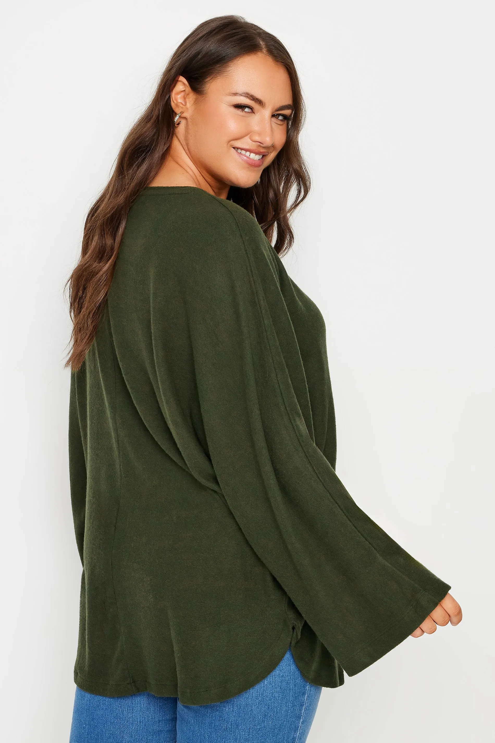 YOURS Curve Green Batwing Jumper