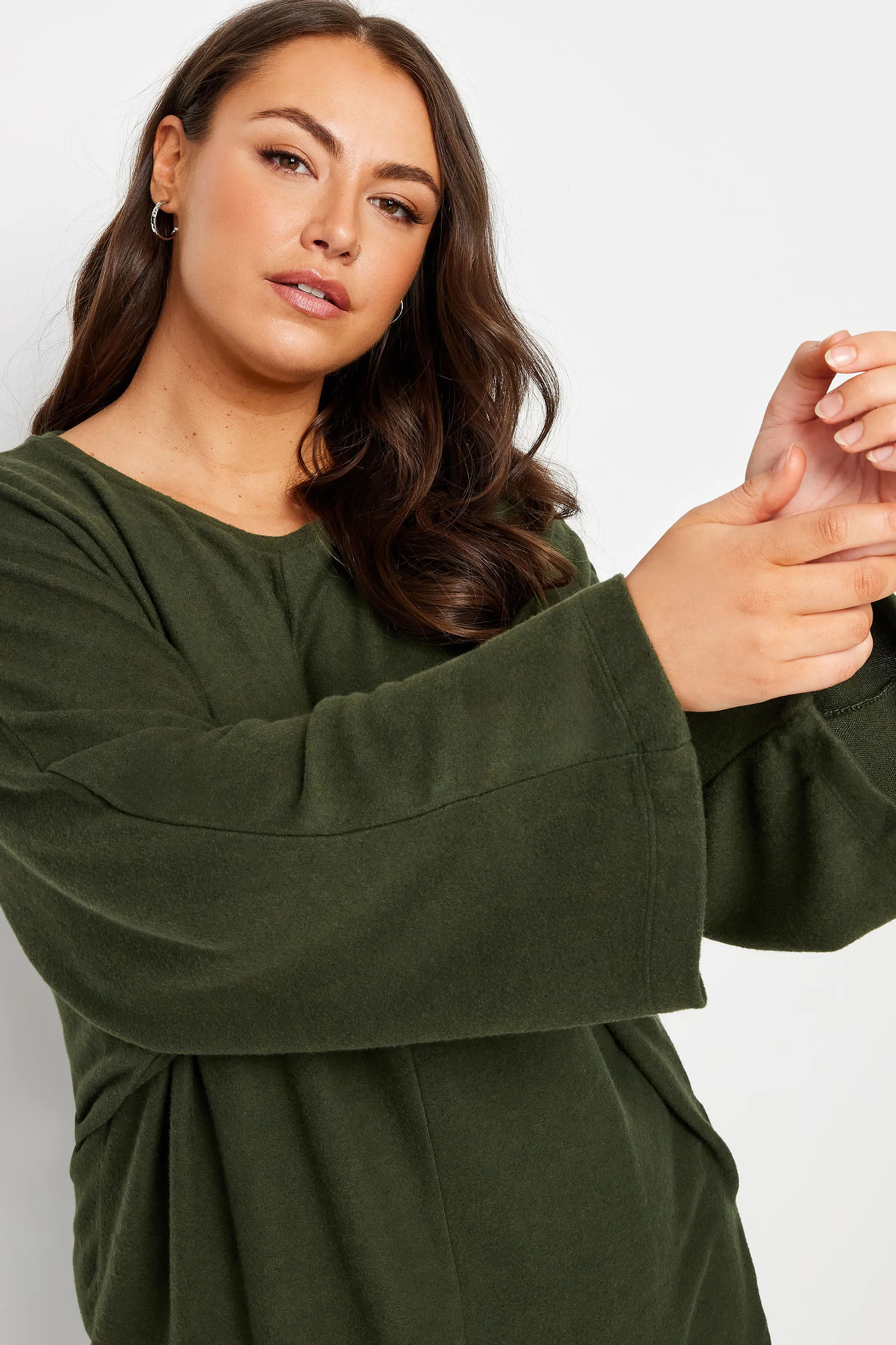 YOURS Curve Green Batwing Jumper