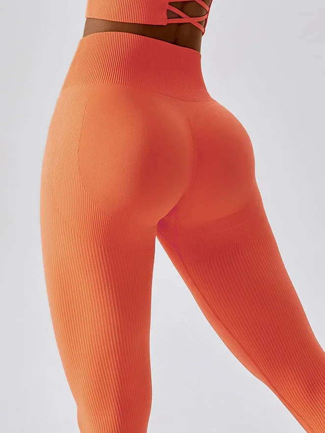 ZASUWA Female Ribbed Scrunch Bum Leggings