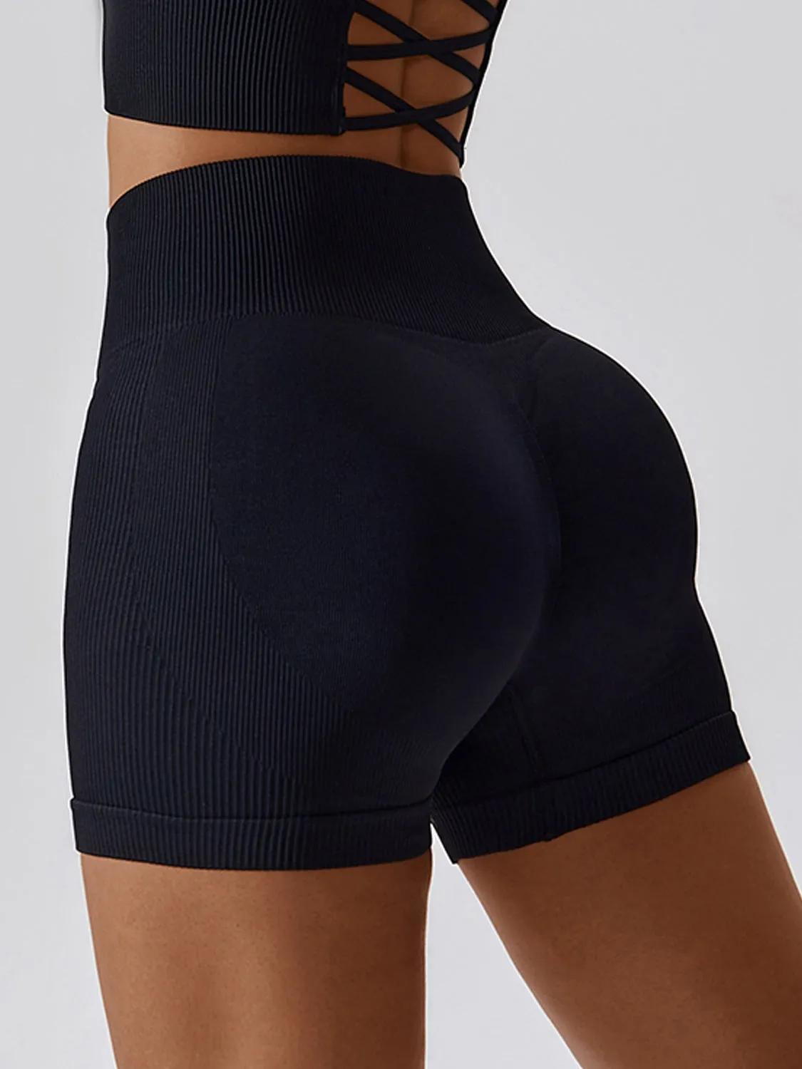 ZASUWA Female Ribbed Scrunch Bum Leggings