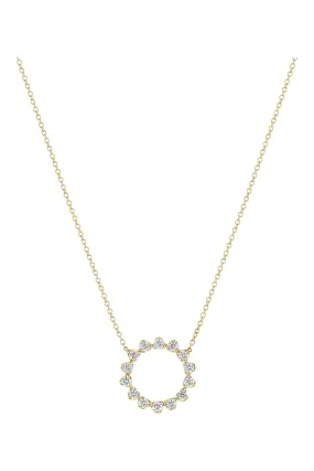 Zoe Chicco Prong Diamond Circle Necklace in 14k Yellow Gold